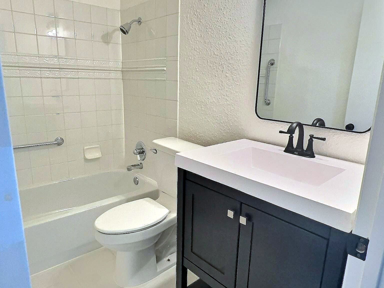 Updated bathroom with contemporary vanity